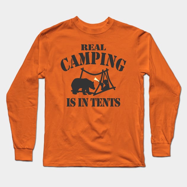Real Camping Is In Tents Long Sleeve T-Shirt by Etopix